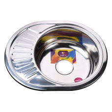 Мийка кухонна врiзна кругла з полицею 570х450х180 Polish MR 5745 P Mira