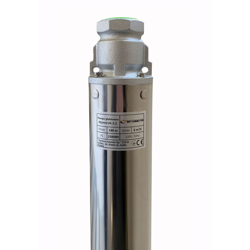 Насос свердловиний з підвищеною стійкістю до піску  OPTIMA PM 4QJm4/26 2,2 кВт 205м +  2 м кабель