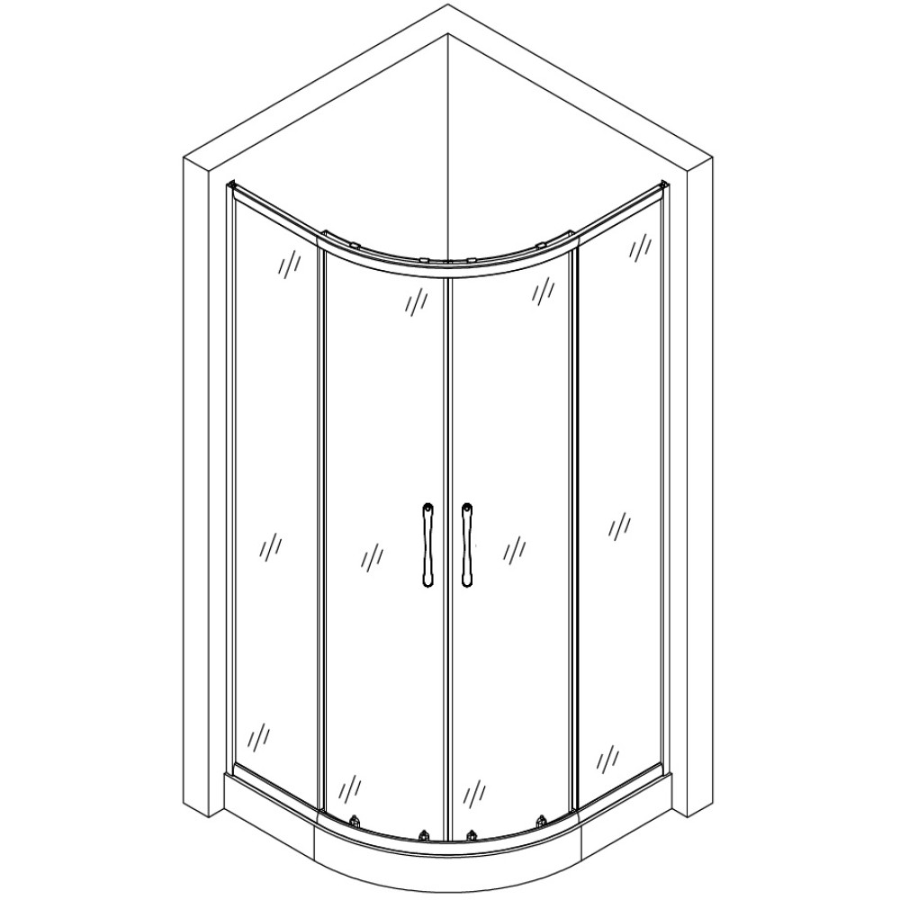 Душова кабіна півкругла DRAWA L90TB.Mosaic (L90B.Mosaic) BRAVO (2уп.)