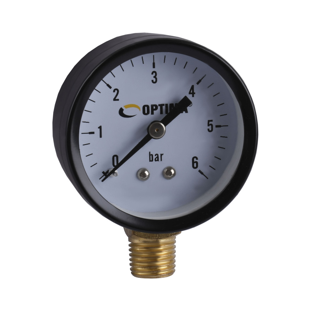 Манометр Optima 6 атм. 50 мм  сталевий корпус нижнє під'єднання ( Y50 - YFC-1 )