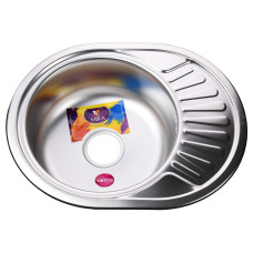 Мийка кухонна врiзна кругла 570х450х160 Satin MR 5745 E 0,6 mm Mira