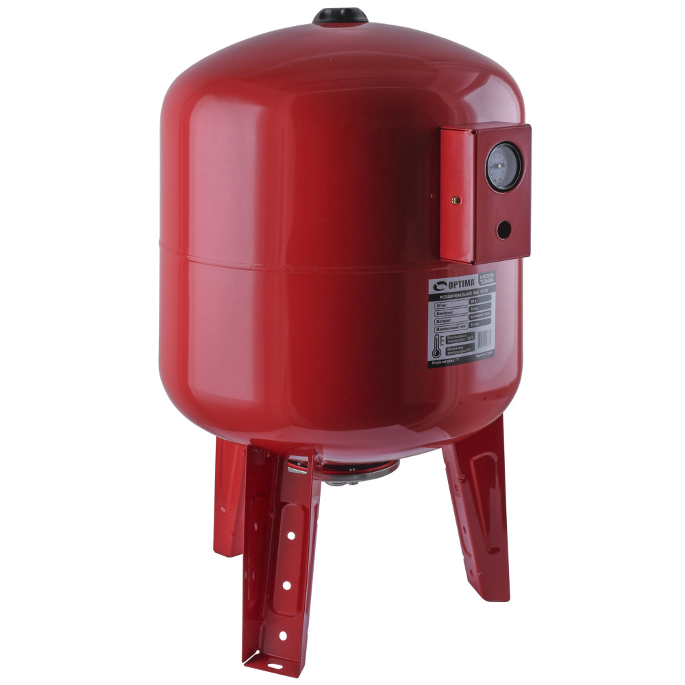 Бак Optima cal-pro для систем опалення  80л  10bar вертик. ( з манометром )