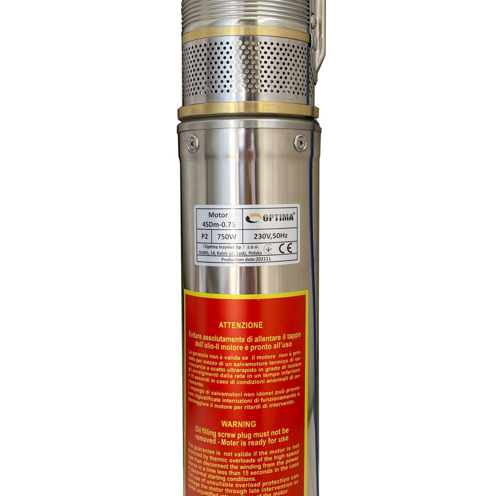 Насос свердловинний з підв. стійк. до піску OPTIMA  4SDm3/11 0.75 кВт 80м + пульт+кабель 1,5м NEW
