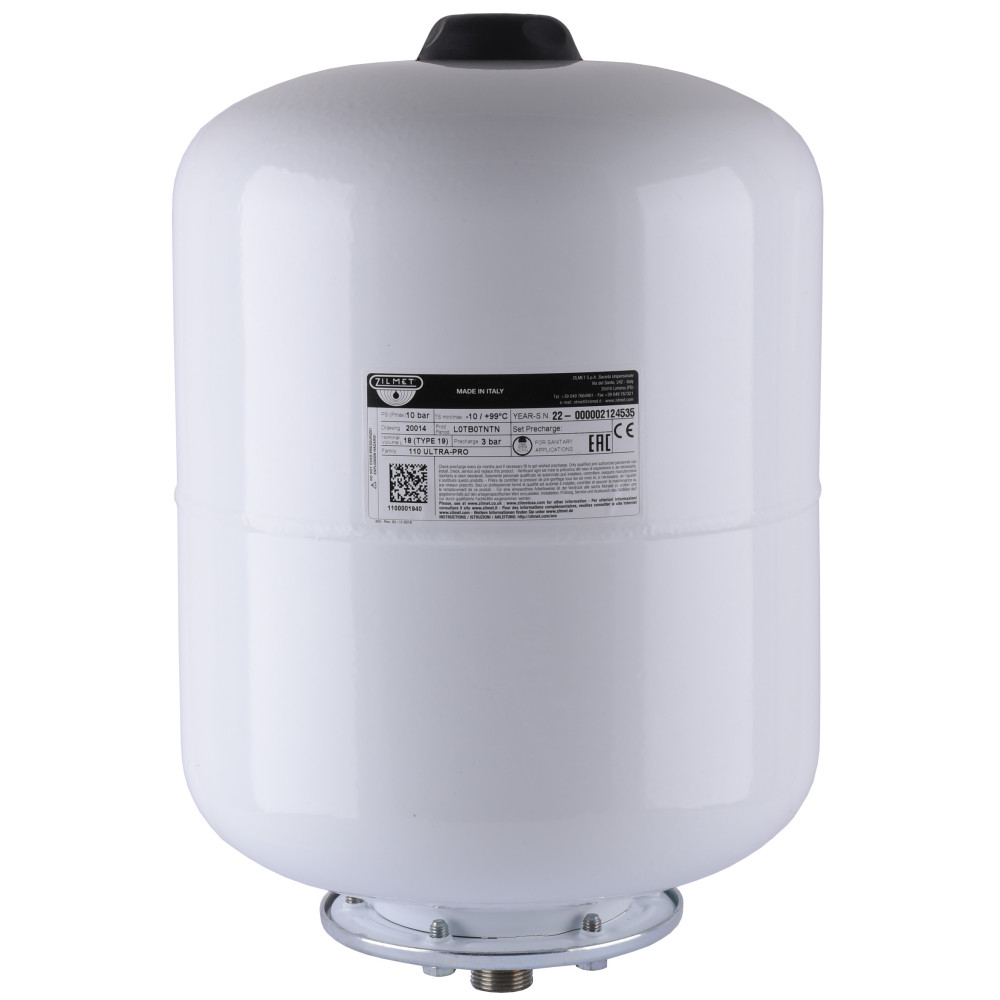 Гідроакумулятор зі змінною мембраною 19л Zilmet ULTRA-PRO 10bar, білий ( 1100001940 )