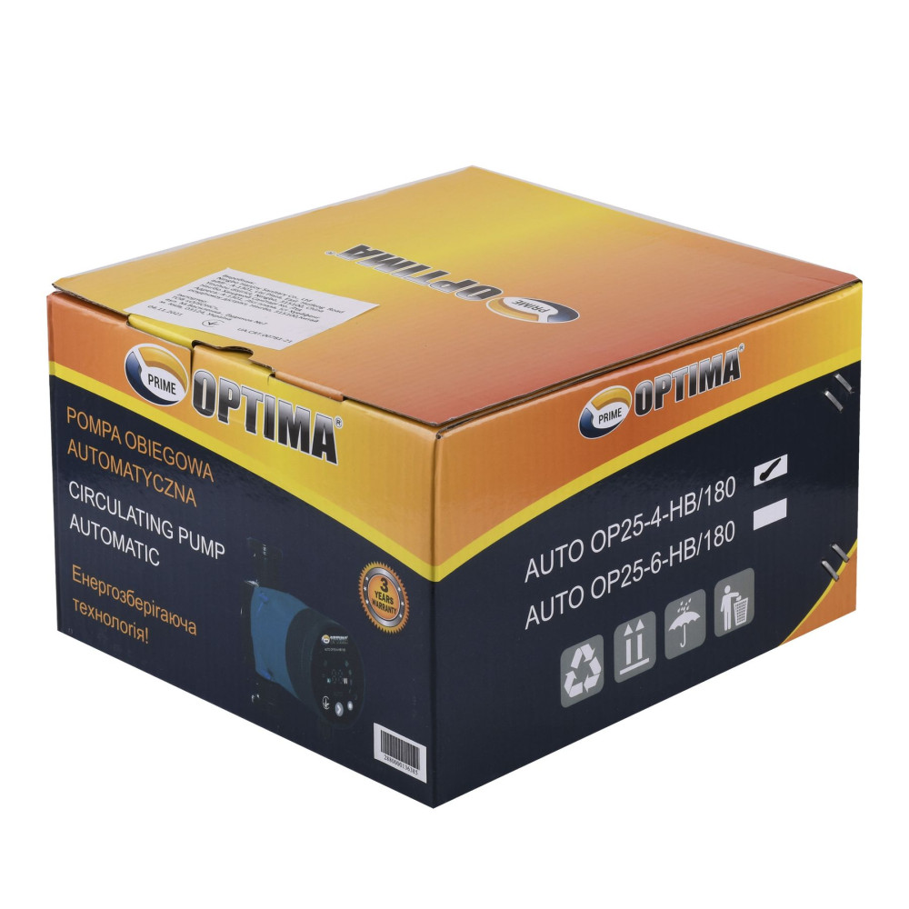Насос циркуляційний енергоощадний  Optima PRIME OP25-40AUTO 180мм + гайки
