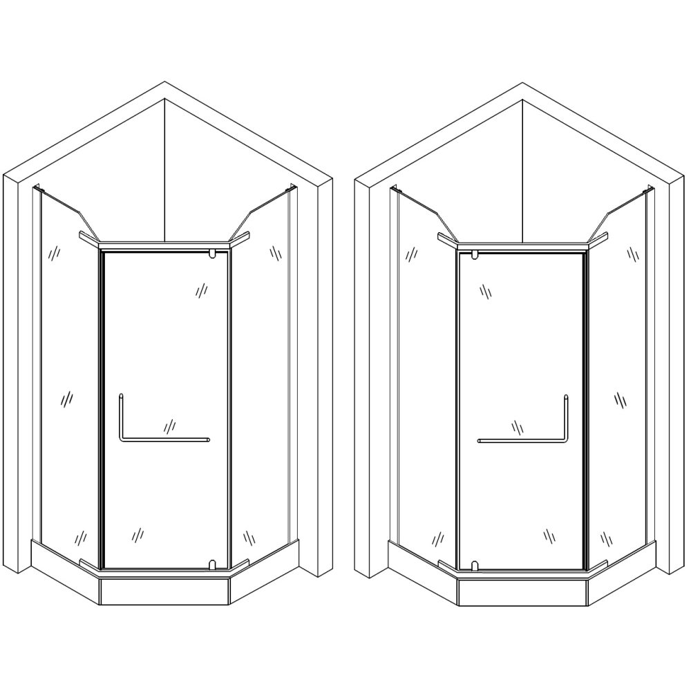 Душова кабіна пятикутна RABA L90TB (L90BT) BRAVO (2уп.)