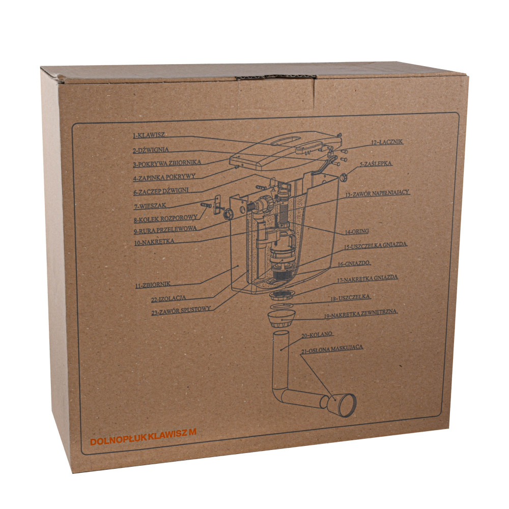 Зливний бачок K.K.POL M-кнопка,  пластик (350/SND/024-00-01)