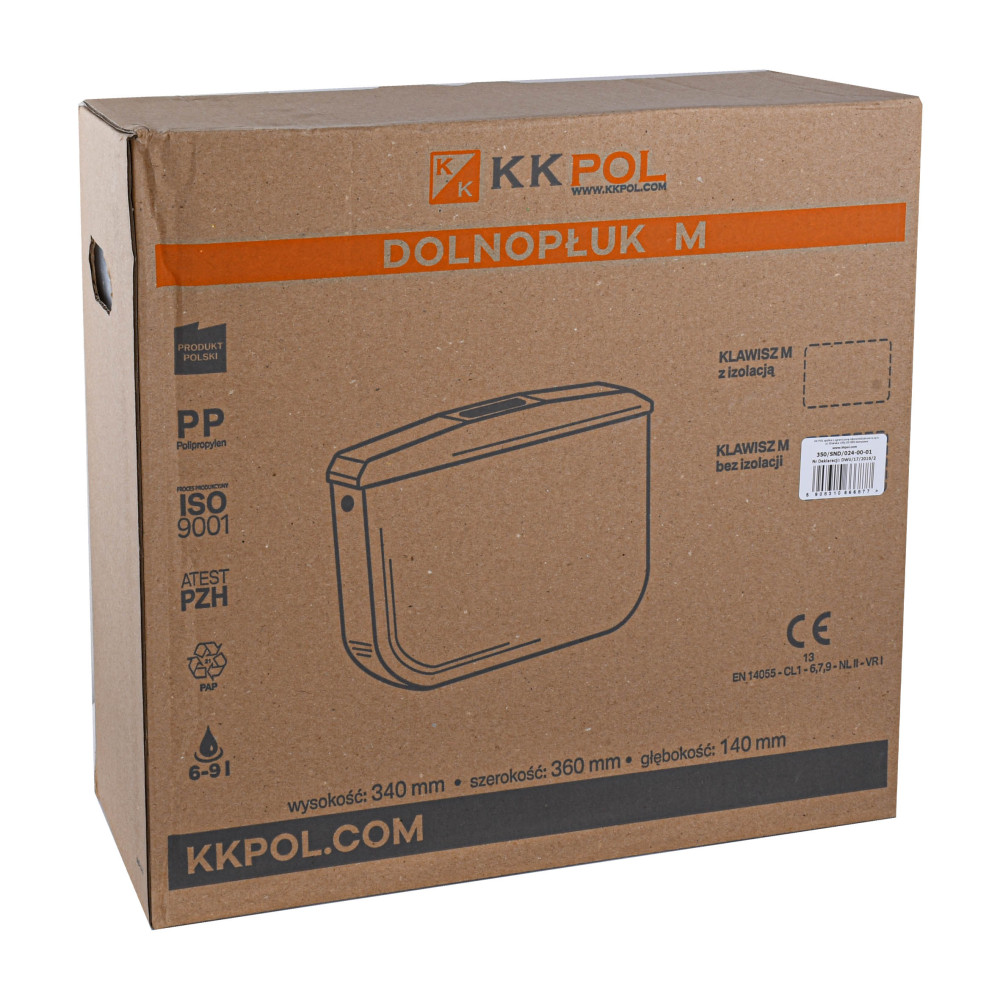 Зливний бачок K.K.POL M-кнопка,  пластик (350/SND/024-00-01)