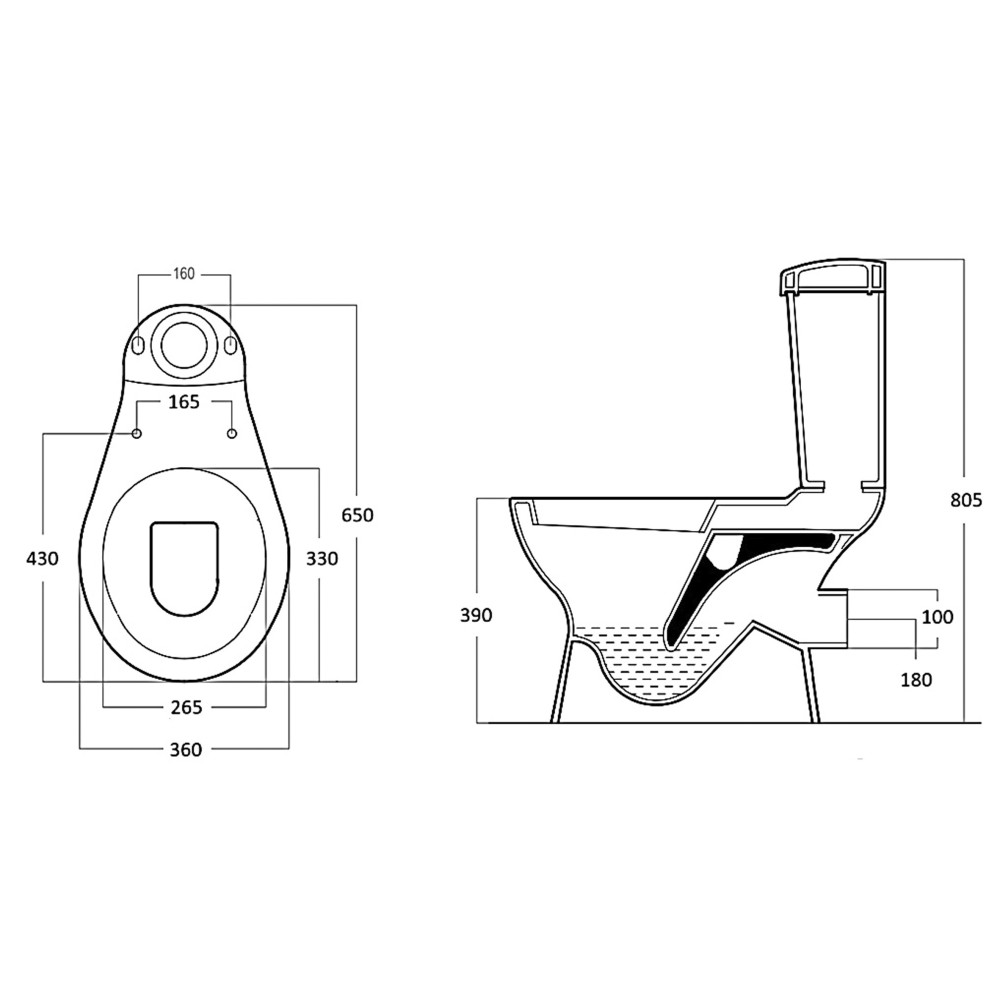 КОМПАКТ VERONA B нижн., гориз з поліпропіленовим сидінням SOFT-CLOSE CT-VHB-PP