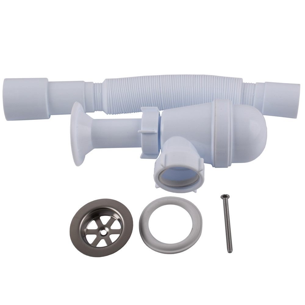 Сифон OPTIMUM 11/4″*40 для умивальника з литим випуском та гофротрубою 40*40/50 OPTI 12043