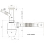 Сифон OPTIMUM11/2″*40 для умивальника та мийки з відведенням для пральної машини та гофротрубою 40*40/50 OPTI 13043