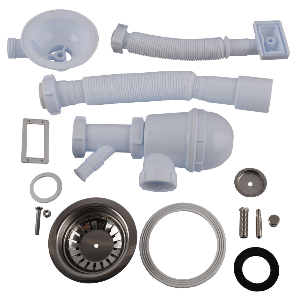 Сифон OPTIMUM 31/2″*40 для мийки з відведенням для прал маш, з прямокутним гнучким переливом та гнучкою трубою 40х40/50 OPTI  27343