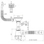 Сифон OPTIMUM 31/2″*40 для мийки з відведенням для прал маш, з прямокутним гнучким переливом та гнучкою трубою 40х40/50 OPTI  27343