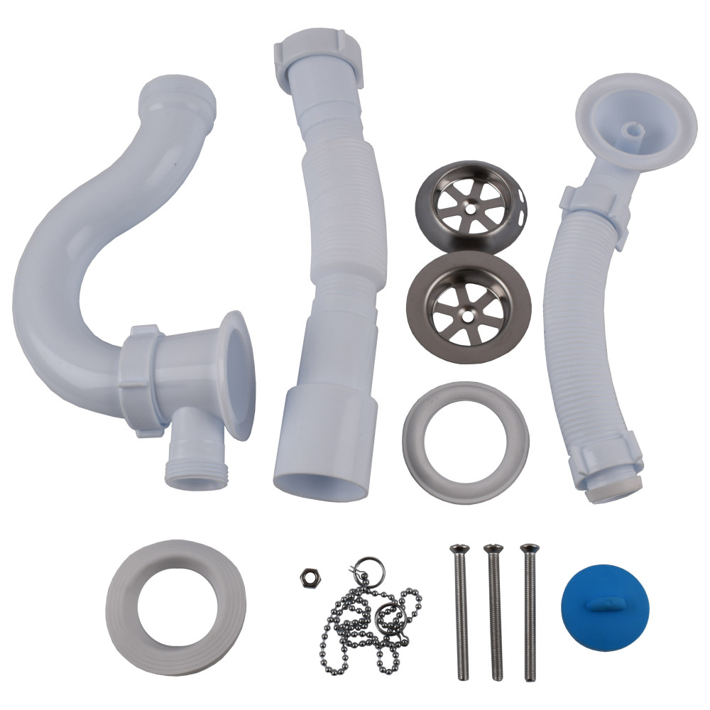 Сифон OPTIMUM для ванни прямоточний з випуском 1 1/2″, перел та гофротрубою 40*40/50 OPTI 26133