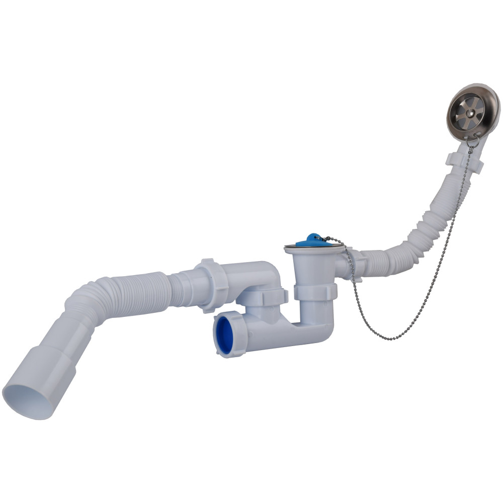 Сифон OPTIMUM для ванни з ревізією, випуском 1 1/2″*40, перелта гнучкою трубою 40*40/50 OPTI 26033