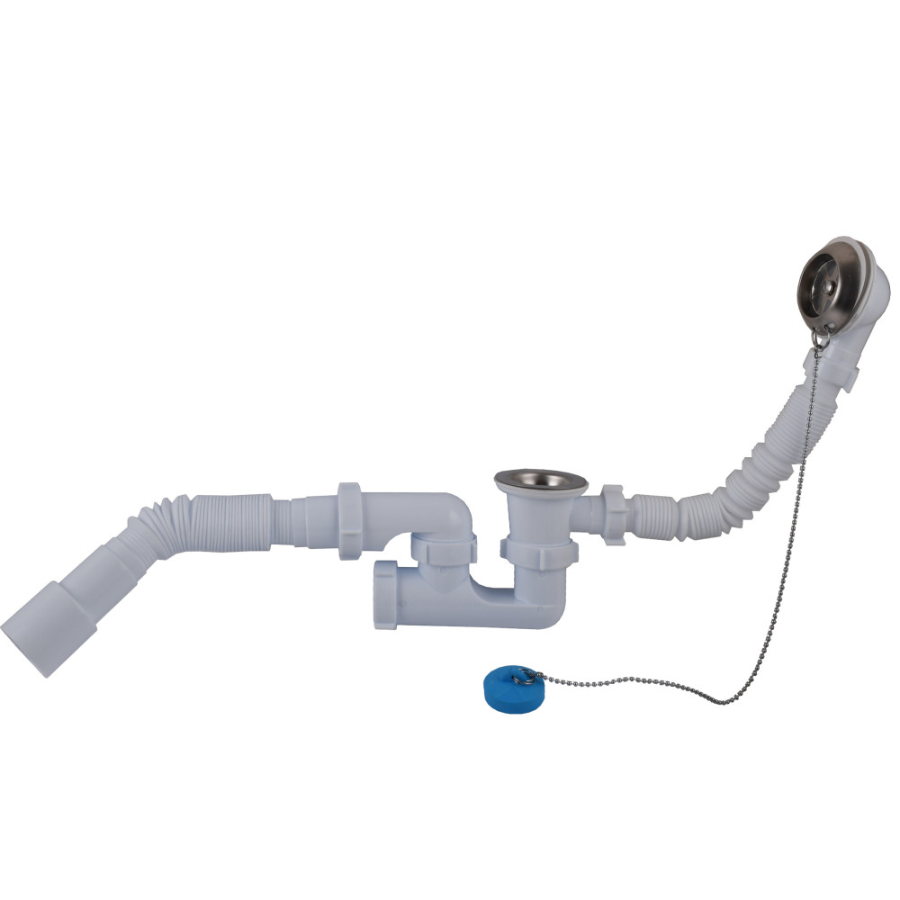 Сифон OPTIMUM для ванни з ревізією, випуском 1 1/2″*40, перелта гнучкою трубою 40*40/50 OPTI 26033