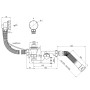 Сифон OPTIMUM для ванни з ревізією, переливом напівавтомат (трос 580, ручка хром) та гофротрубою 40*40/50 OPTI 27433