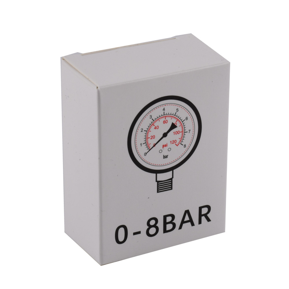 Манометр 8 атм. 50 мм нижнє під'єднання сталевий корпус