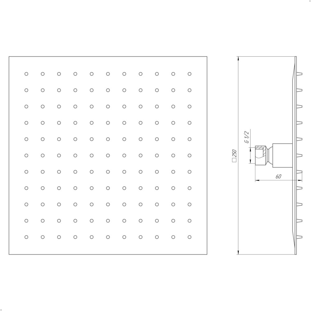 Душова лійка Globus Lux STQ-0250 ТРОПИК St/ STEEL Polish
