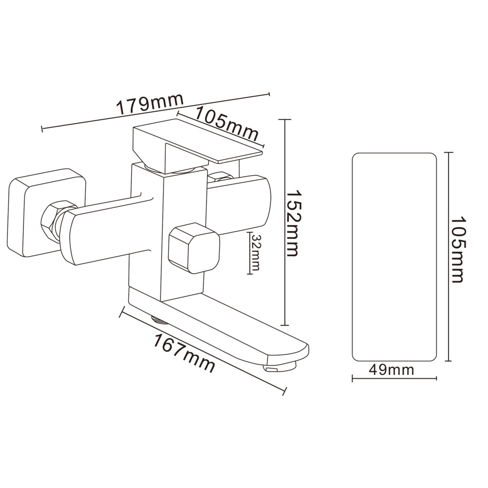 Змішувач для ванни Globus Lux KUBUS SKU-102N