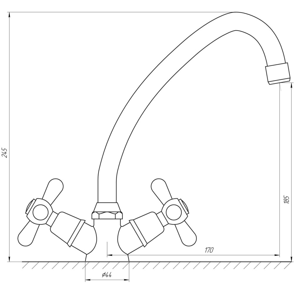 Змішувач для кухні Globus Lux GB-SHARM-0104-00-WH без шлангів