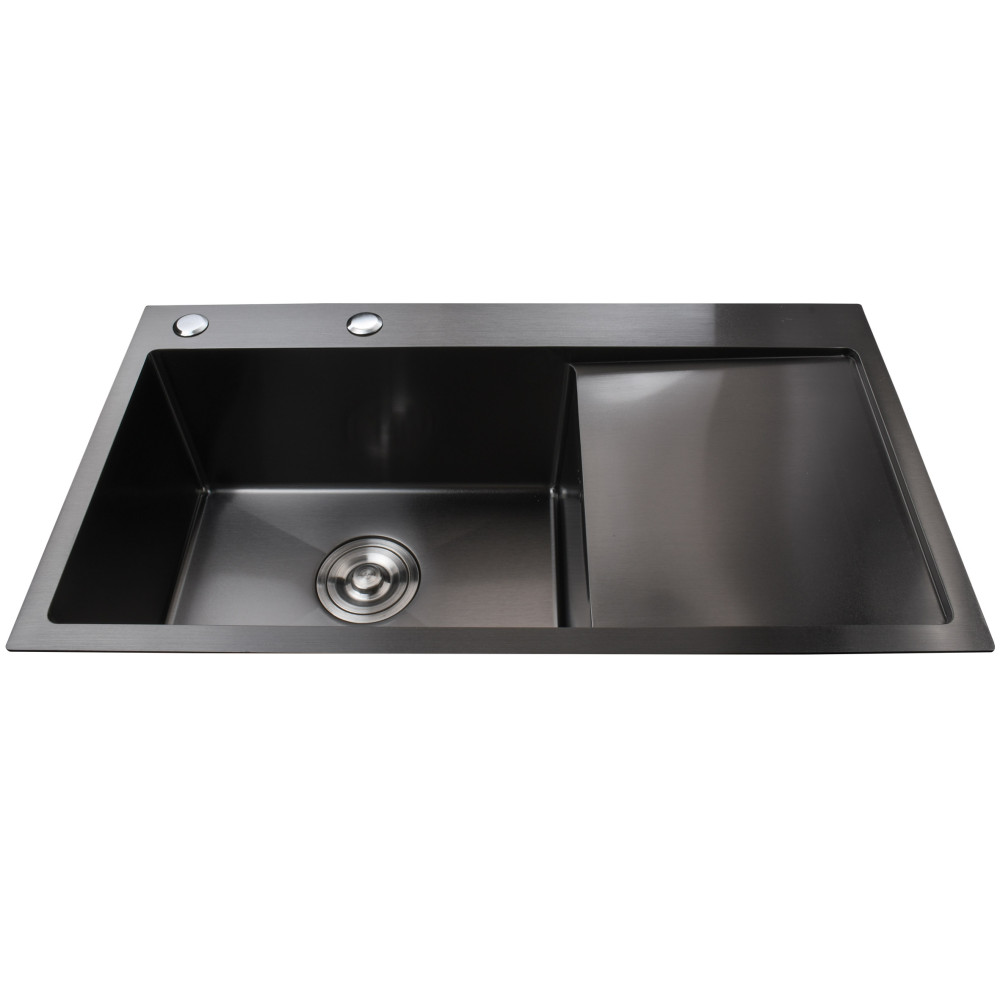 Мийка кухонна з полицею 3mm 780х430 Графіт 7843HG Mira