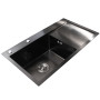 Мийка кухонна з полицею 3mm 780х430 Графіт 7843HG Mira