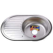 Мийка кухонна врiзна кругла з полицею 770х500х180 Decor MR 7750 D Mira