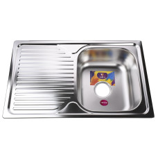 Мийка кухонна врiзна прямокутна з полицею 780х480х180 Satin MR 7848 E Mira