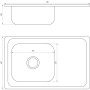 Мийка кухонна врiзна прямокутна з полицею 780х480х180 Satin MR 7848 E Mira