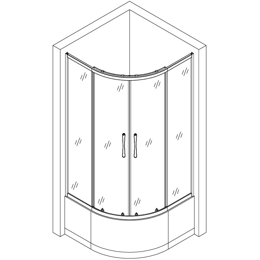 Душова кабіна півкругла WARTA H90FS (H90) BRAVO (2уп.)