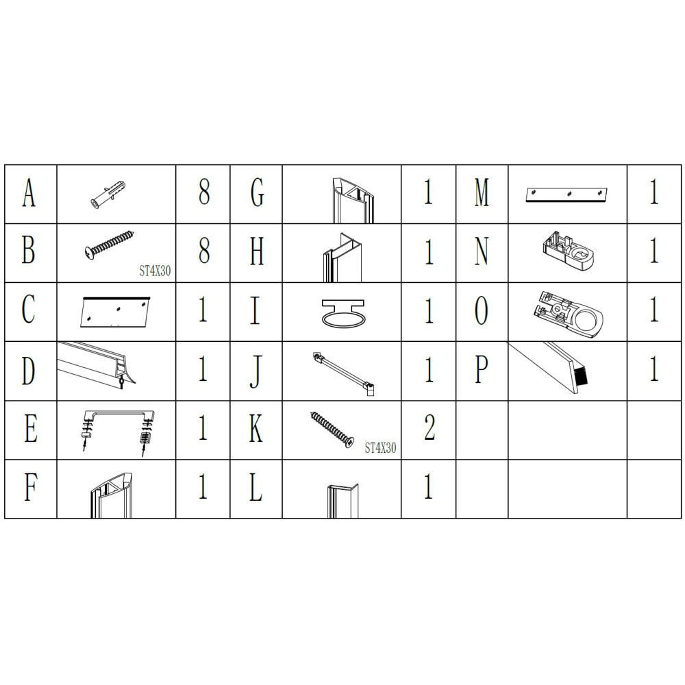 Душові двері PASLENKA 110TC (110T) BRAVO (1уп.)