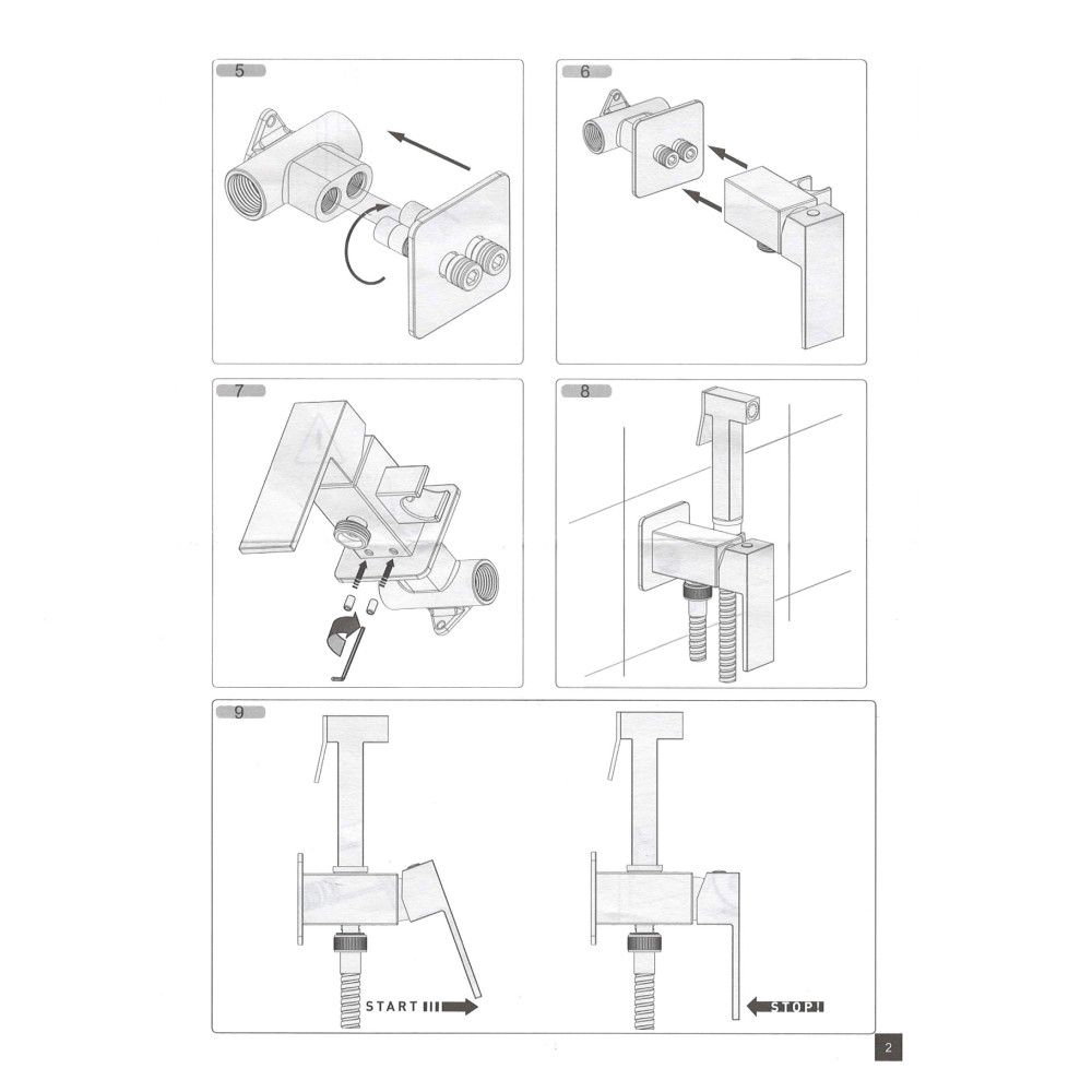 Змішувач гігієнічний TOPAZ SARDINIA TS 087106-H20-BL