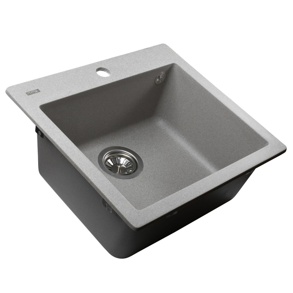 Гранітна мийка Globus Lux AOSTA сіiрий камiнь 490x455мм-А0005