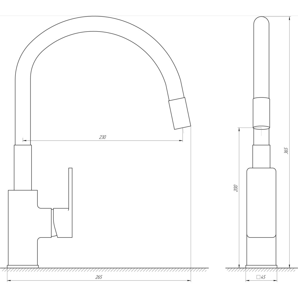 Змішувач для кухні Globus Lux Milano GLM-0203LR-11-GRAPHITE