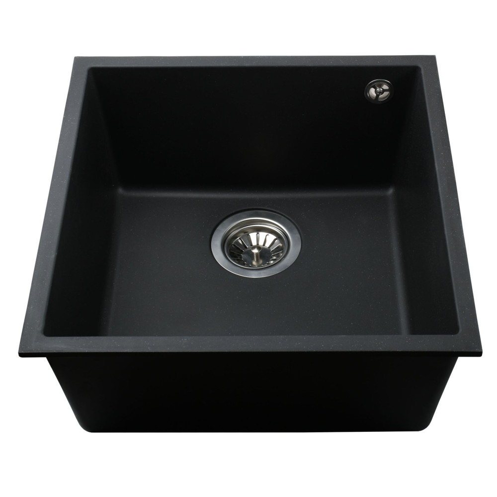 Гранітна мийка Globus Lux AMMER пiдстiльна, чорний 440 х 440 мм - А0002