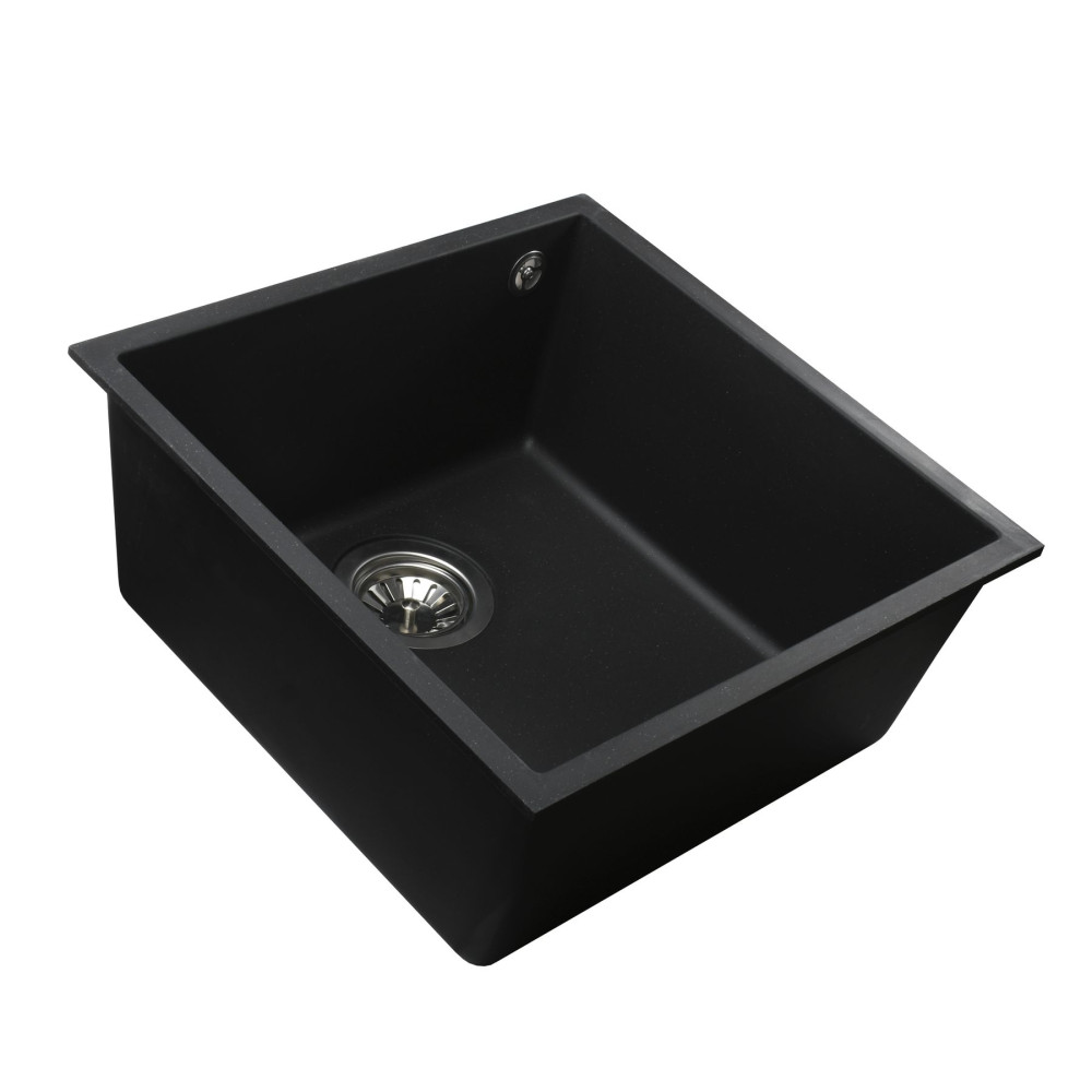 Гранітна мийка Globus Lux AMMER пiдстiльна, чорний 440 х 440 мм - А0002