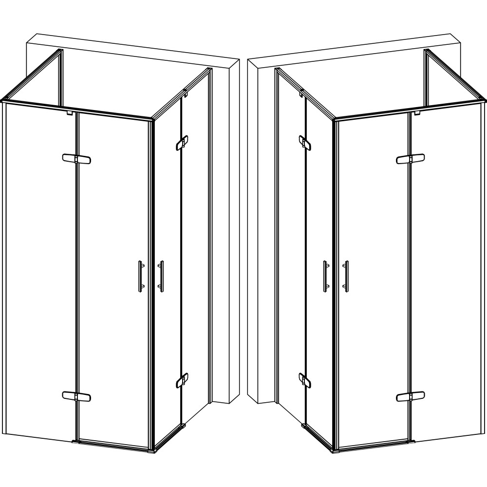 Душова кабіна квадратна без піддона від стіни WDA N90TC BRAVO (1уп.)
