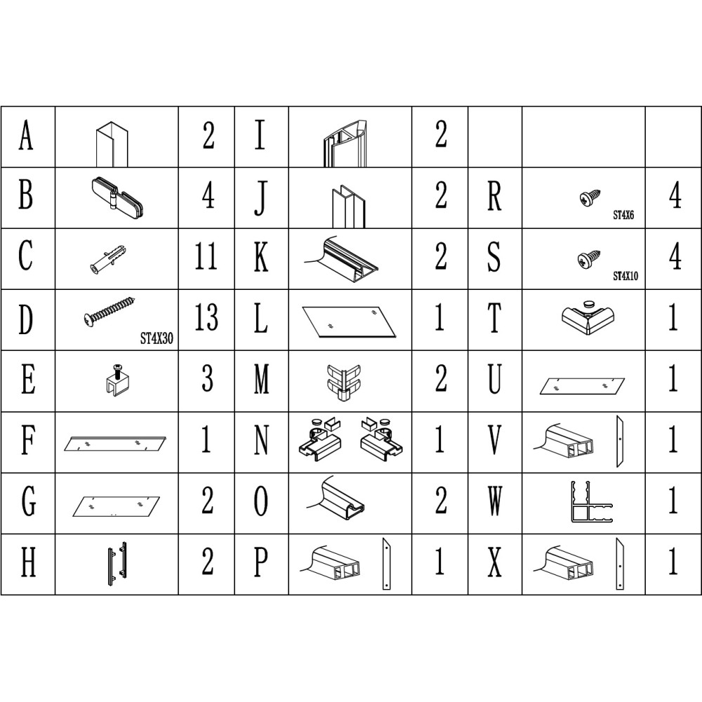 Душова кабіна квадратна без піддона від стіни WDA N90TC BRAVO (1уп.)