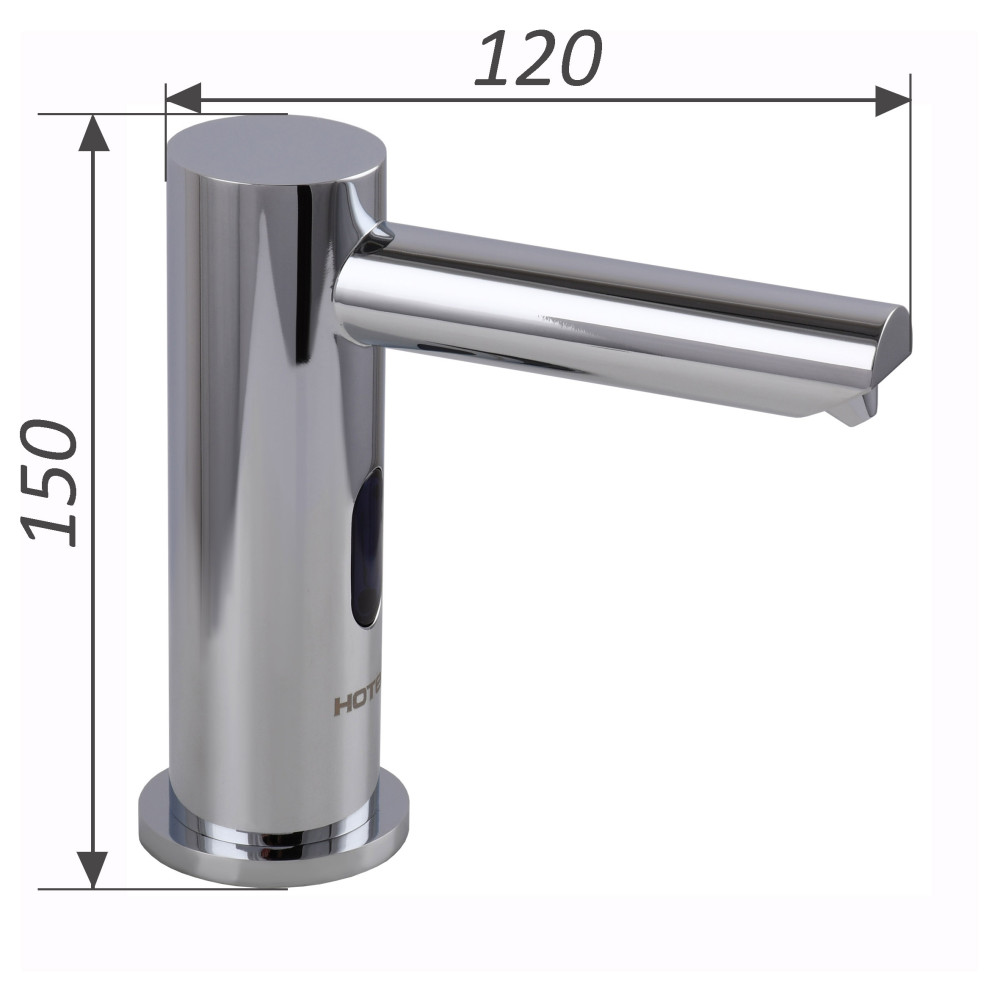 Дозатор рідкого мила сенсорний на умивальник HOTEC 13.515-DC/AC 220V/240V трансфор,,латунь,1000мл