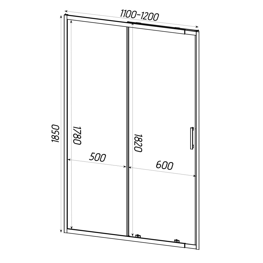 Душові двері PARSETA 120TB BRAVO (1уп.)