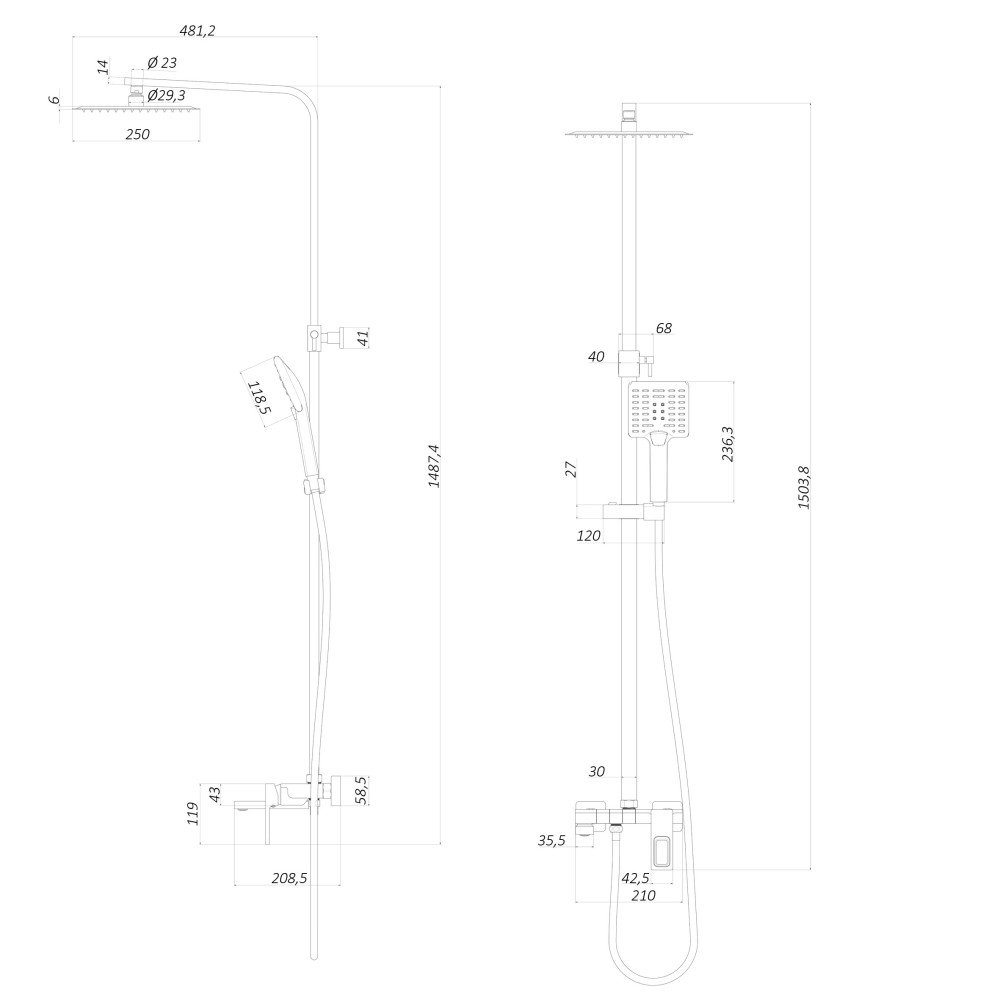 Душова система Globus Lux PIANO GLPN-0077