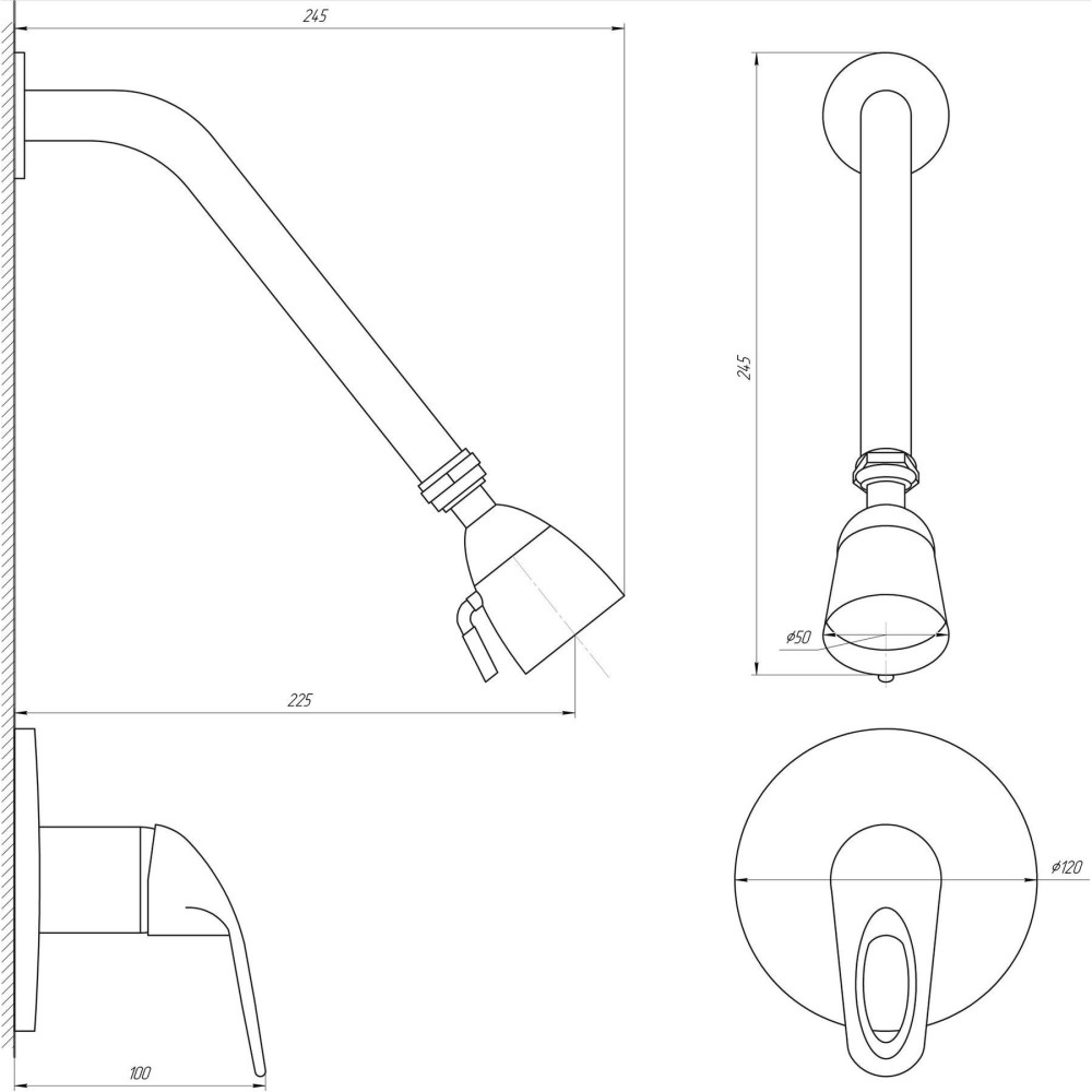 Змішувач для душу Globus Lux SENA GLS-0105S