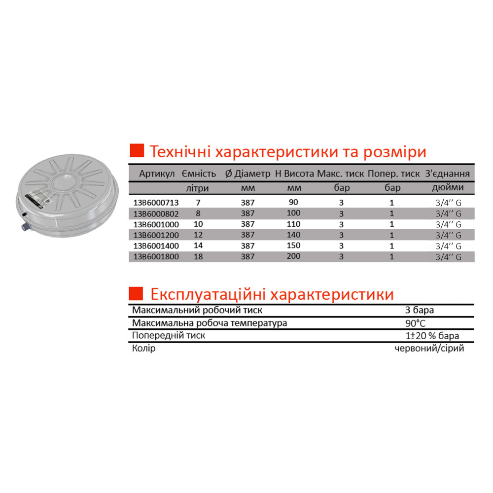 Бак Zilmet oem-pro для монтажу в котли  плоский Арт. 531  7л. 3bar  рифлений ( 13B6000716 )