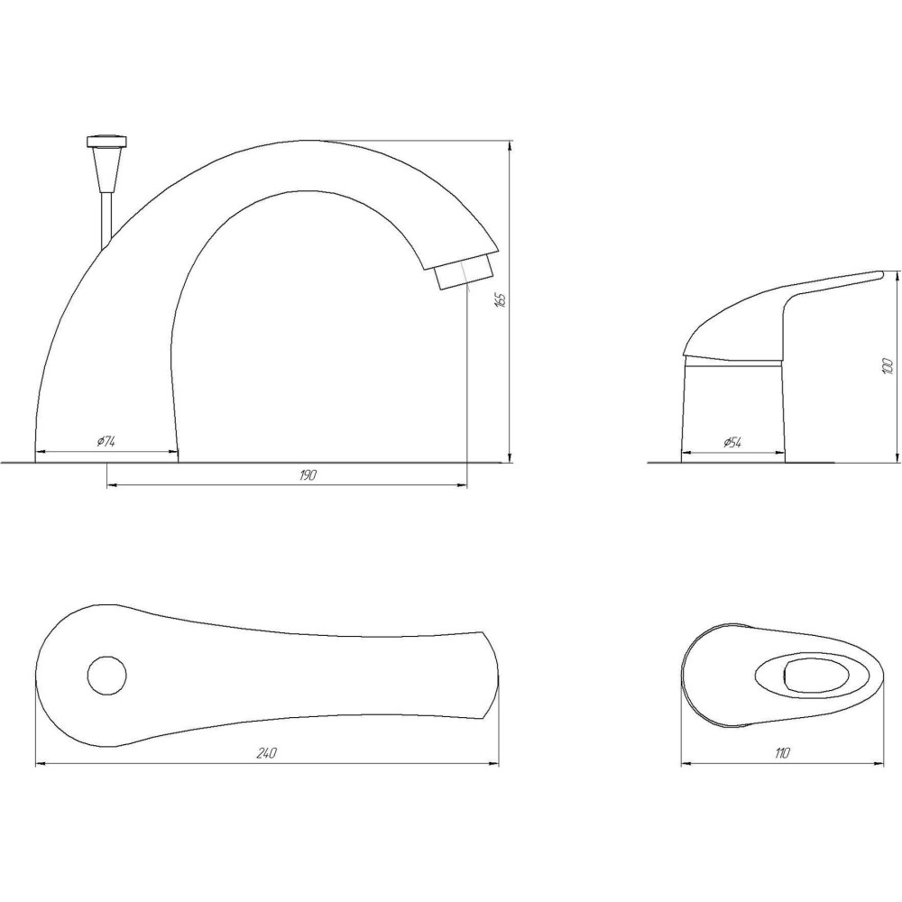 Змішувач для ванни Globus Lux Smart GLSM-0109