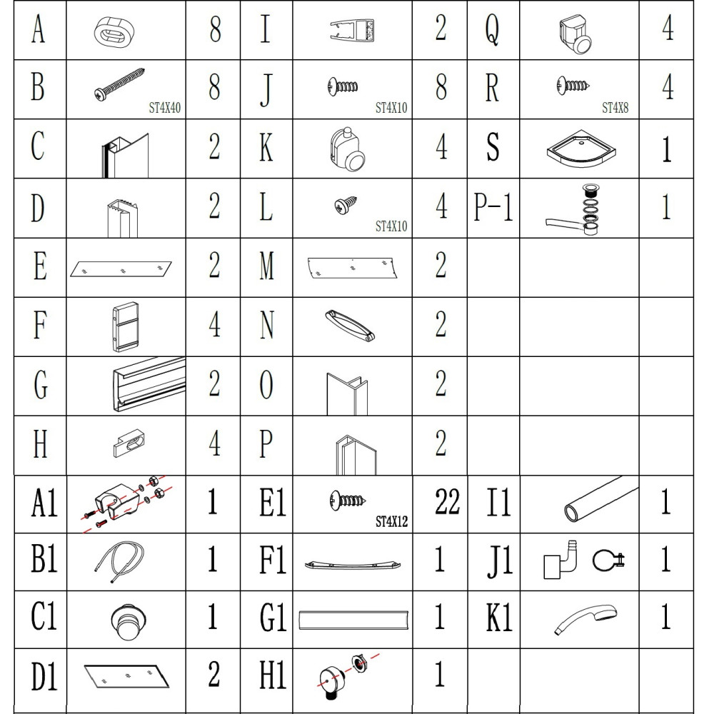 Душовий бокс півкруглий без даху SAN L90GBS (L90B) BRAVO (3уп.)