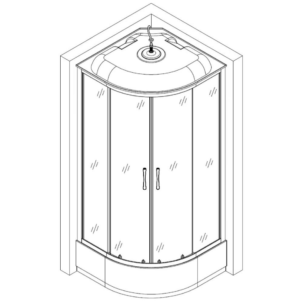 Душовий бокс півкруглий BUG H90FWS (H90W) BRAVO (3уп.)