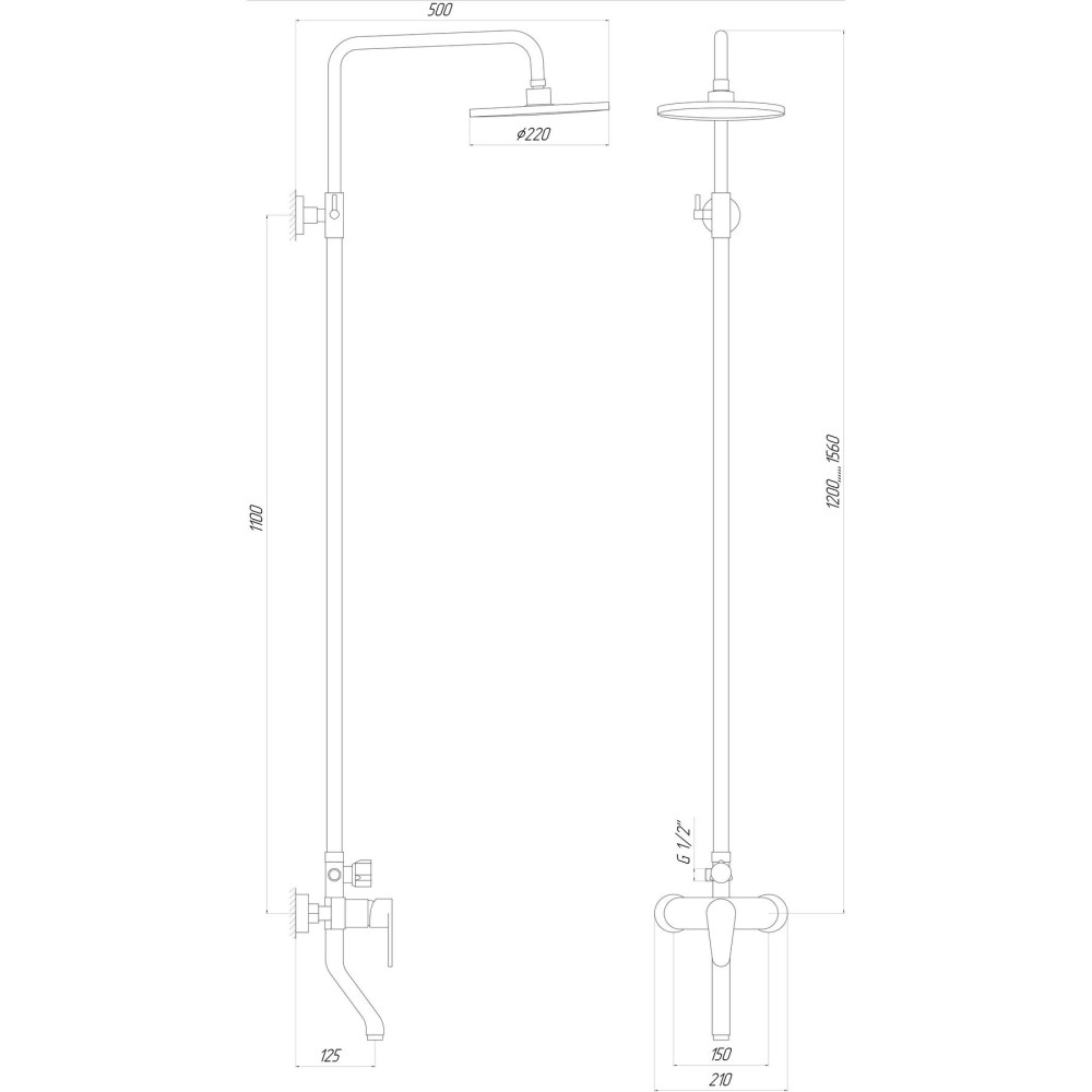 Душова система DOMINO TORINO KIT-VAN-DS0034