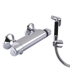 Змішувач гігієнічний Tremolada (Italy) Тремо-443 Термостат зі стіни, Шланг-120 мм