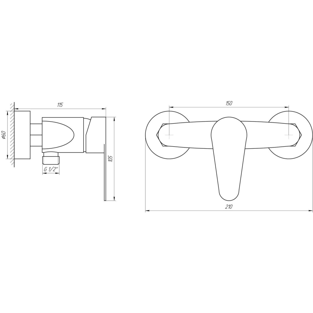 Змішувач для душу Globus Lux MAIN SM-105N